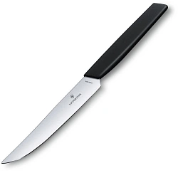 Нож кухонный Victorinox Swiss Modern (6.9003.12) стальной столовый для стейка лезв.120мм прямая заточка черный