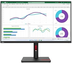 Монитор Lenovo 31.5" ThinkVision T32h-30 черный IPS LED 4ms 16:9 HDMI матовая HAS Piv 1000:1 350cd 178гр/178гр 2560x1440 60Hz DP USB 9.9кг