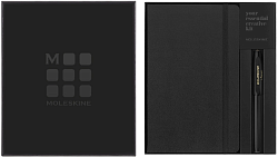 Набор Moleskine блокнот/ручка блокн.:Classic Large линейка черный