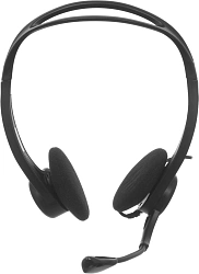 Наушники с микрофоном Logitech 960 черный 2.4м накладные USB оголовье (981-000100)