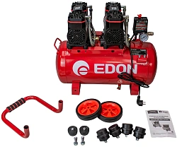 Компрессор поршневой Edon NAC-50/3000 безмасляный 210л/мин 50л 3000Вт красный/черный