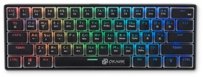 Клавиатура Оклик K763W механическая черный USB беспроводная BT/Radio Multimedia for gamer LED (1920548)