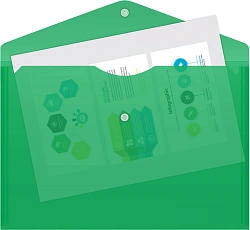 Конверт на кнопке Silwerhof Eco SE-PK120/GRN A4 пластик 0.12мм зеленый