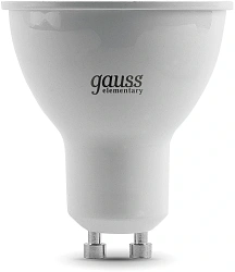 Лампа светодиодная Gauss 5.5Вт цок.:GU10 рефлек. 220B св.свеч.бел.нейт. MR16 (упак.:1шт) (13626)