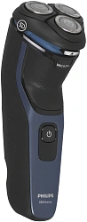 Бритва роторная Philips Series 3000 S3144/00 реж.эл.:3 питан.:аккум. черный/синий