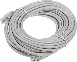 Патч-корд Buro UTP-5E-15M-G UTP 4 пары cat.5E CCA molded 15м серый RJ-45 (m)-RJ-45 (m)