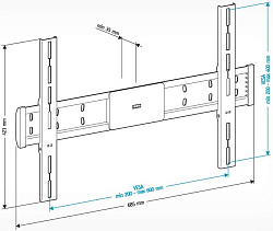 Кронштейн для телевизора Holder LCD-F6608 черный 42"-65" макс.45кг настенный фиксированный