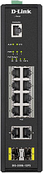 Коммутатор D-Link DIS-200G-12PS/A 10x1Гбит/с 2SFP 8PoE 240W управляемый
