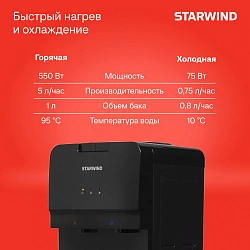 Кулер Starwind SW-1005TEW напольный электронный черный