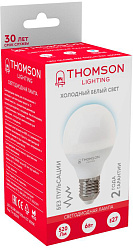 Лампа светодиодная Thomson TH-B2318 6Вт цок.:E27 шар 220B св.свеч.бел.хол. Globe (упак.:1шт)