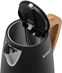 Чайник электрический Kitfort КТ-6792 1.7л. 2200Вт черный/дерево корпус: металл/пластик