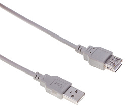 Кабель Buro USB A(m) USB A(f) 1.8м (BHP RET USB_AF18) серый (блистер)