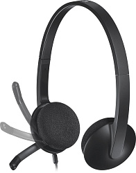 Наушники с микрофоном Logitech H340 черный 1.8м накладные USB оголовье (981-000475)