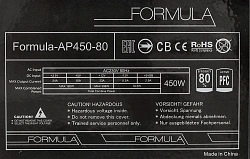 Блок питания Formula ATX 450W Formula-AP450-80 80 PLUS WHITE (20+4pin) APFC 120mm fan 7xSATA RTL