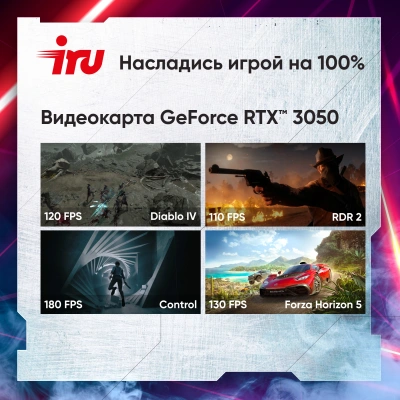 ПК IRU Game 310H6GE MT i5 12400F (2.5) 16Gb SSD512Gb RTX3050 8Gb FreeDOS GbitEth 500W черный (2000605)