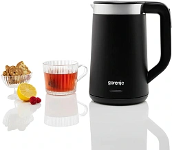 Чайник электрический Gorenje K17TRDW 1.7л. 2200Вт черный/серебристый корпус: металл