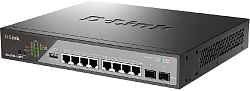 Коммутатор D-Link DSS-200G-10MPP/A1A (L2) 8x1Гбит/с 2SFP 8PoE++ 242W настраиваемый