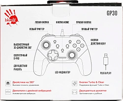Геймпад A4Tech Bloody GP30 Sports черный/красный USB виброотдача обратная связь (GP30 SPORTS RED)