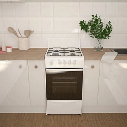 Плита Газовая Darina 1A GM341 001 W белый (без крышки) реш.сталь