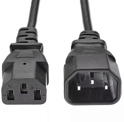 Кабель-удлинитель Premier 5-284 IEC C13 Евровилка угловой 3м (5-284(1.0) 3.0) черный (Bulk)