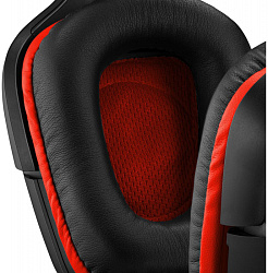 Наушники с микрофоном Logitech G332 Leatheratte черный/красный 2м накладные оголовье (981-000757)