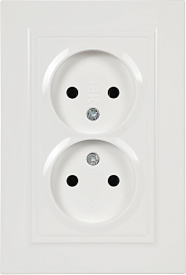 Розетка силов. IEK Brite РС12-2-БрБ BR-R20-10-K01-F 2розет. двойн. скрыт. IP20 белый (упак.:1шт)