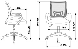 Кресло Бюрократ CH W696 салатовый TW-03A сиденье салатовый TW-18 сетка/ткань крестов. пластик белый