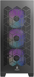 Корпус Azza AEROHEX черный без БП ATX 4x120mm 1xUSB2.0 1xUSB3.0 audio bott PSU