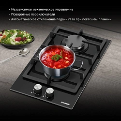 Газовая варочная поверхность Hyundai HHG 3230 BK черный