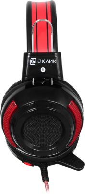 Наушники с микрофоном Оклик HS-G300 ARMAGEDDON черный/красный 2.2м мониторные оголовье (337457)