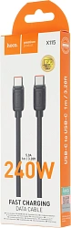 Кабель Hoco X115 52018 USB-C-USB-C 1.2м черный