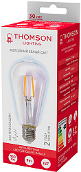 Лампа филам. Thomson Filament TH-B2342 9Вт цок.:E27 эдисон 220B св.свеч.бел.хол. ST64 (упак.:1шт)