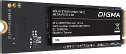 Накопитель SSD Digma PCIe 3.0 x4 512GB DGSM3512GP53T Mega P5 M.2 2280