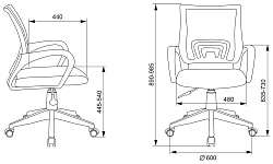 Кресло Бюрократ CH-W695NLT оранжевый TW-38-3 TW-96-1 сетка/ткань крестов. пластик пластик белый