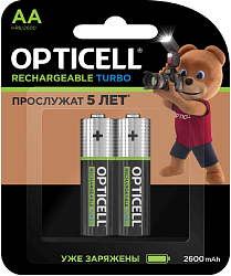 Аккумулятор Opticell Turbo 6080001 AA NiMH 2600mAh (2шт) блистер