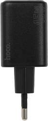 Сетевое зар./устр. Hoco N42 Elogiado 45W 3A+2.25A (PD+QC+AFC) 2xUSB type-C универсальное черный