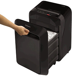 Шредер Fellowes PowerShred LX210 черный (секр.P-4) фрагменты 16лист. 23лтр. скрепки скобы пл.карты