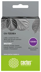 Картридж ленточный Cactus CS-TZESE4 TZe-SE4 черный на белом 18x8 для Brother PT-P700, P750W, P900W, P950W, D600VP, PT-2430PC, 2700VP, PT-E550WVP