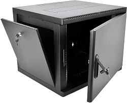 Шкаф коммутационный ЦМО (ШРН-М-9.650.1-9005) настенный 9U 600x650мм пер.дв.металл направл.под закл.гайки 120кг черный 581мм 22кг 180град. 480мм IP20 сталь