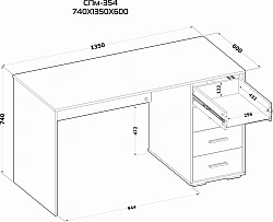 Стол Сокол СПМ-354 столешница ЛДСП дуб сонома (00-00016310)