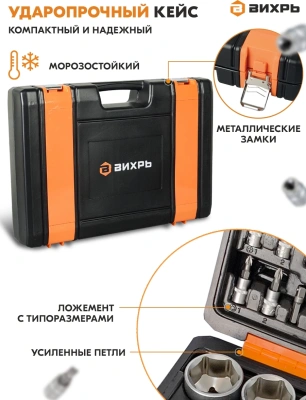 Набор инструментов Вихрь Авто 94 предмета (жесткий кейс)
