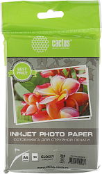 Фотобумага Cactus CS-GA623050ED 10x15/230г/м2/50л./белый глянцевое для струйной печати