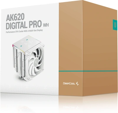 Устройство охлаждения(кулер) Deepcool AK620 Digital Pro Wh ARGB Soc-AM5/AM4/1151/1200/2066/1700 белый 4-pin 25dB Al+Cu LCD 260W 1491gr Ret (R-AK620-WHAPMN-G)