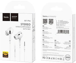 Гарнитура внутриканальные Hoco M1 Pro 1.2м белый проводные в ушной раковине