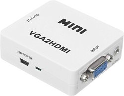 Переходник аудио-видео Premier 5-982 VGA (f)/HDMI (f)/Jack 3.5 (m) белый