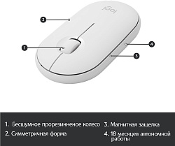 Клавиатура + мышь Logitech MK470 клав:белый/серый мышь:белый USB беспроводная slim (920-009207)