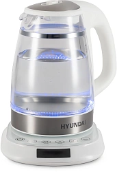 Чайник электрический Hyundai HYK-G5507 1.7л. 2200Вт белый/серебристый корпус: стекло