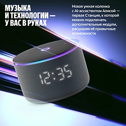 Умная колонка Yandex Станция Мини 3 Про Алиса черный 18W 2.0 BT/Wi-Fi (YNDX-00059BLK)