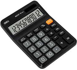 Калькулятор настольный Deli Askend EM222C черный 12-разр.