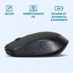 Мышь Оклик 488MW черный оптическая 1600dpi беспров. USB для ноутбука 4but (1196560)